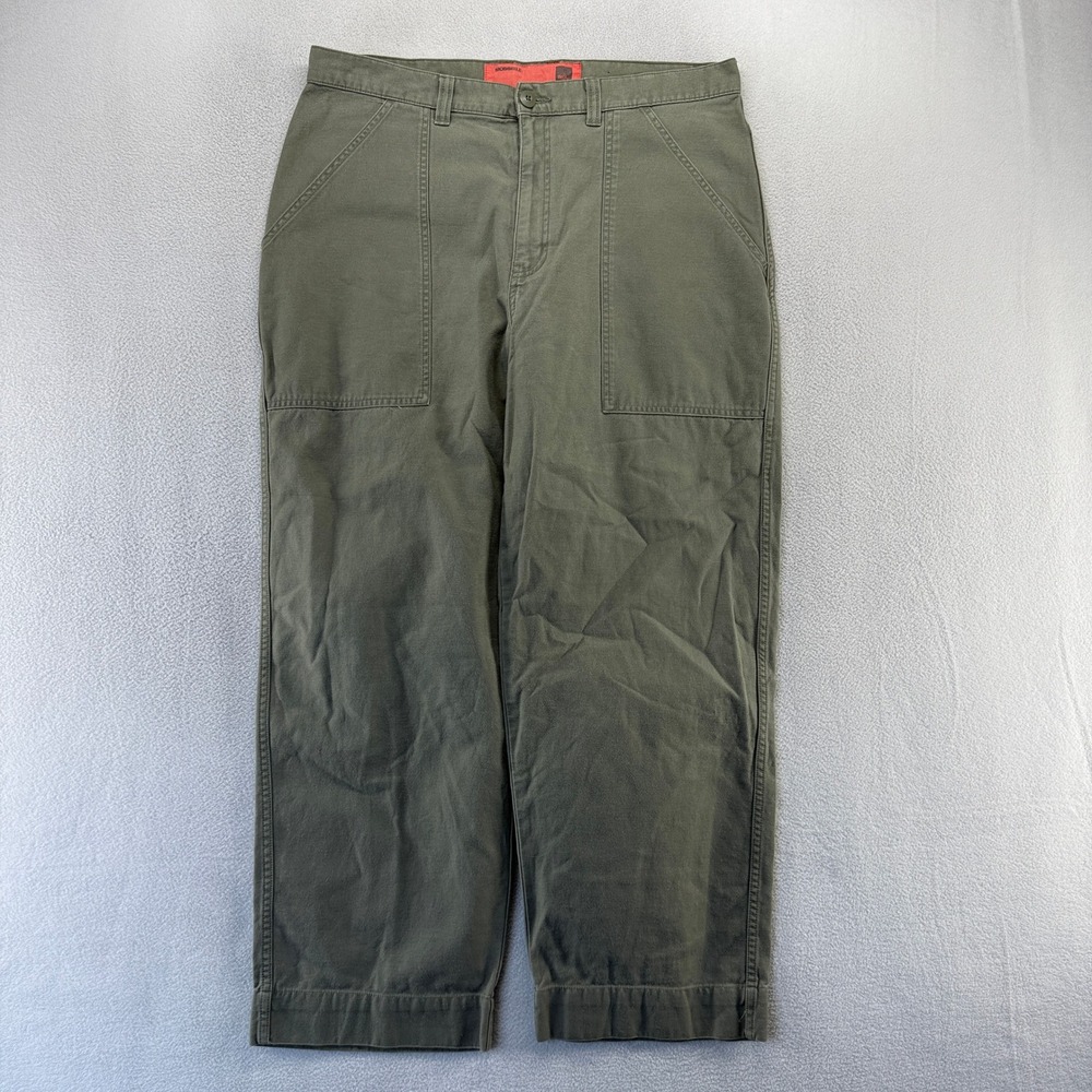 Vintage Mossimo Pants Mens 38x30 fit 36x29 Green Cargo Utility Fatigue Baggy y2k